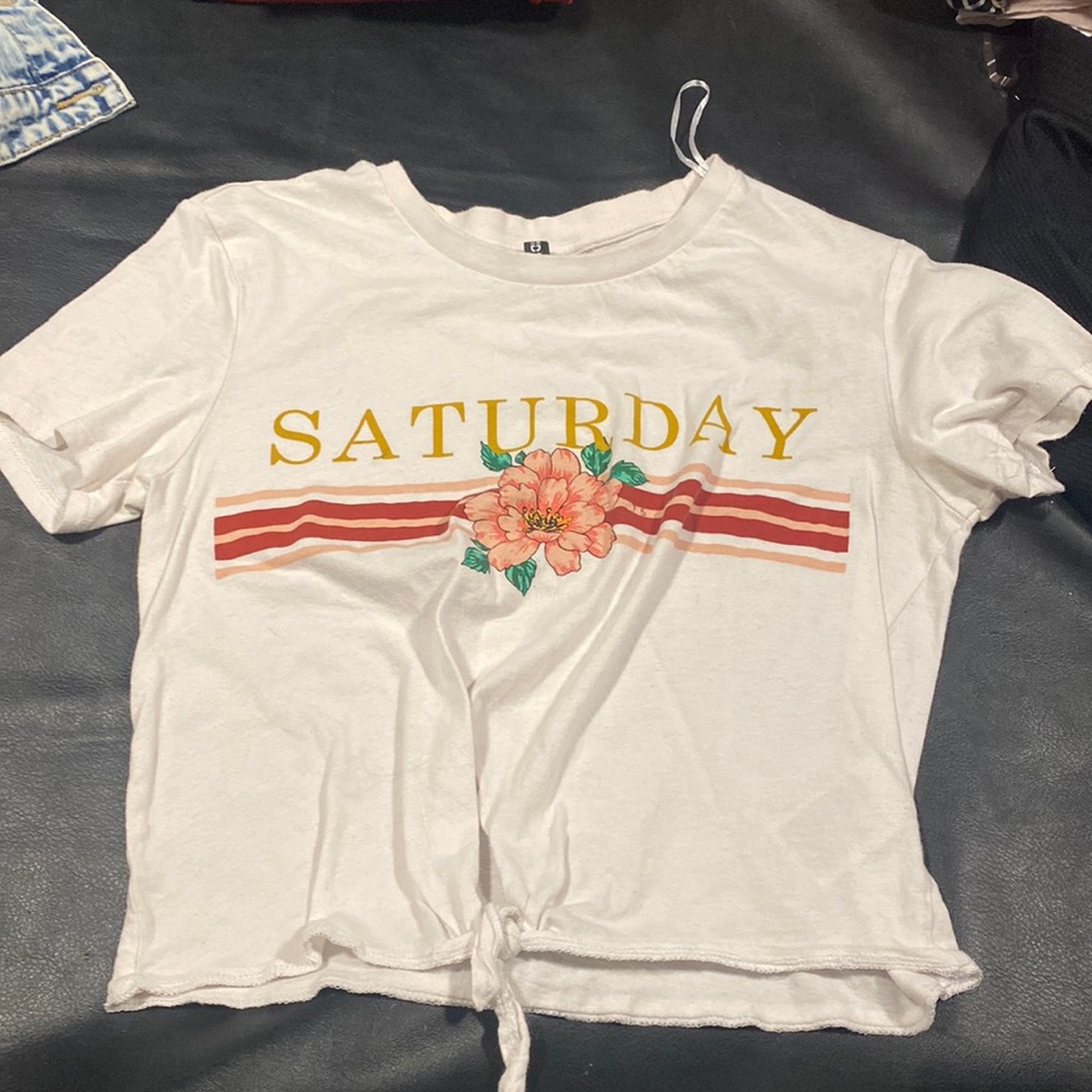H & M “saturday” crop top